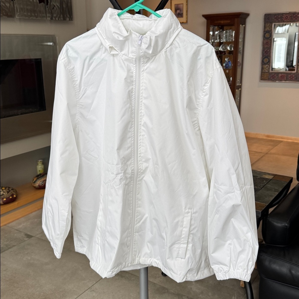 NEW Appleseed’s White nylon retractable Hooded Windbreaker Jacket women’s 2X - Picture 11 of 12
